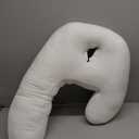 Ear Piercing Pillow - Side Sleeper Body Pillow with Ear Hole for Pain Relief, J-Shaped Ergonomic Support, 20x26 Inches (White)