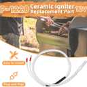 12V Ceramic Igniter Compatible with Green Mountain GMG 12V Jim Bowie Prime and Daniel Boone Prime, Ledge, Peak Pellet Grills, P-1228 Igniter Replacement Parts Replace: P-1217, P-1271, P12V-1028