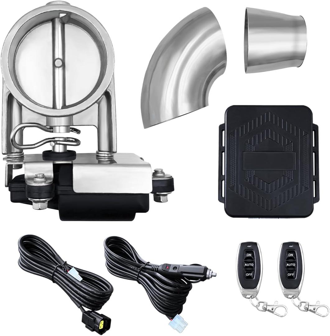Stainless Steel 2.5" Valved Exhaust Cutout Remote Control Valve Kit
