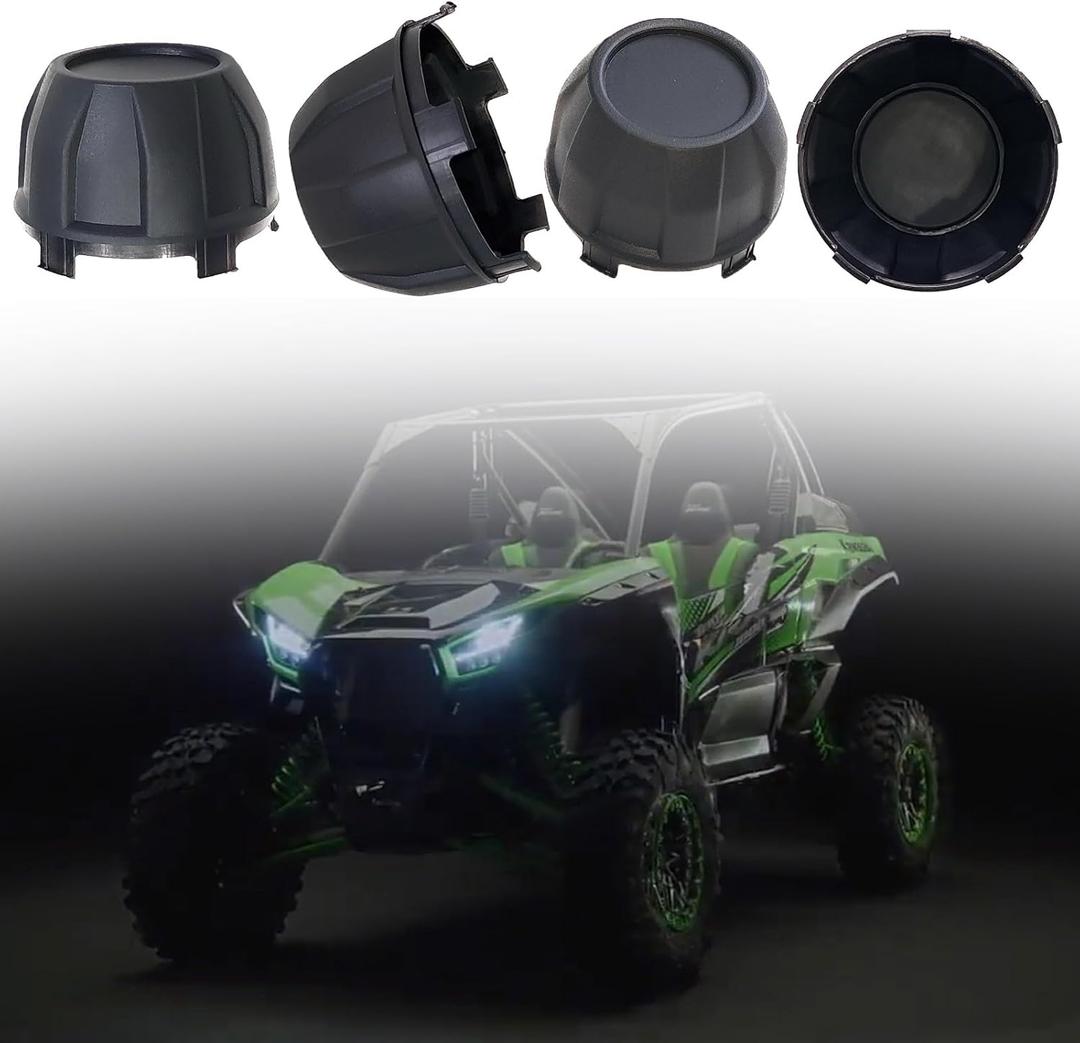 Tire Wheel Hub Caps for Kawasaki Black Dust Center Hub Cap Covers 4PCS fit for Kawasaki Teryx KRX 1000 2020 2021 2022 2023 2024 Replace 11065-1341