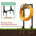 Garden Hose Holder Reel, Upgraded Metal Hose Reels Holds 150ft Hose, Heavy Duty Freestanding Water Hose Holders, Detachable Hose Storage Hanger for Outside - Fan-Shaped