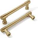 khtumeware 10 Pack Brushed Brass Cabinet Pulls 3-3/4 Inch(96MM) Hole Centers Brushed Gold Cabinet Handles Cabinet Hardware Kitchen Handles for Cabinets Cupboard Handles Drawer Pulls (3-3/4"(96mm) Hole Center, Brushed Brass/Brushed Gold)