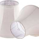 Beige Bell Lamp Shades Set of 2 Medium LampShade 6.7``Top x 13``Bottom x 10``High(Spider) Traditional Lamp shades for Table & Bedside Lamp - Hand Crafted Shade Replacement