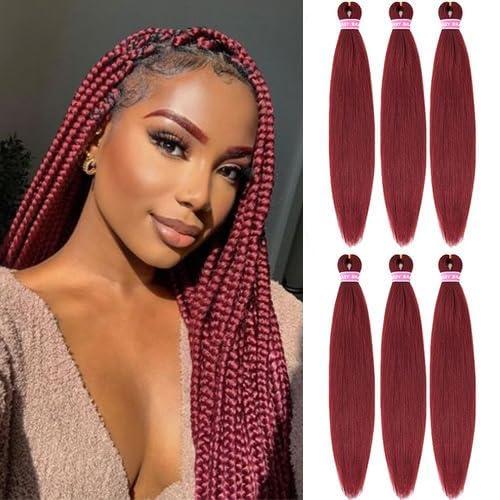 Pre Stretched Braiding Hair Extensions 26 Inch 6 Packs Long Braid Hair Yaki Texture Professional Prestretched Braiding Hair For Women 