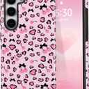 DEFBSC Case for Samsung Galaxy S23 Plus, Cute Pink Bow Cherry Print Aesthetic Trendy Pattern for Women Girls Slim Durable Bumper Shockproof for Samsung Galaxy S23 Plus Case, Tiny/Glossy