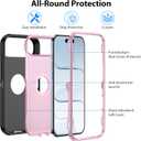 COOYA for iPhone Air Case Full Body Drop Protection, 6.5-inch Black+Pink | Rugged Case Shockproof 2-Layer, Dustproof Heavy Duty Hybrid Non-Slip Rubber Phone Cover Front Bumper Hard Shell for Women Men