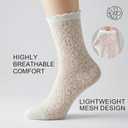 Cityelf 7 Pack Women's Black Ruffle Socks Mesh Lace Cotton Casual Crew Ultra Thin Frilly Ankle Socks
