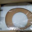 Mayfair Bennett Toilet Seat with Chrome Hinges, Slow Close Wood Seat, Secure Metal Hinges, Easy Install, Made in USA, Round, White