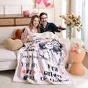 2 x weigelia to My Wife Blanket - Romantic Anniversary, Christmas & Valentines Day Gifts for Wife, Cozy Fleece & Sherpa Throw Blanket for Bed, Couch or Sofa (Rose Pink, 50" x 60")