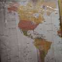 58"x29" Retro World Map Canvas Wall Art, Living Room Office Wall Decor