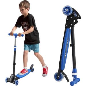 Scooters for Kids 8-12, 3 Wheel Kids Scooter with Adjustable Height Handlebars for Boys & Girls (Blue)