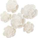 Crepe Paper Flowers Decoration for Wall, Artificial Flowers for Wedding Decor,Flower Backdrop Decor,Baby Shower,Birthday Party,Photo Backdrop,Archway Decor, Nursery Wall Decor(White,Set/6)