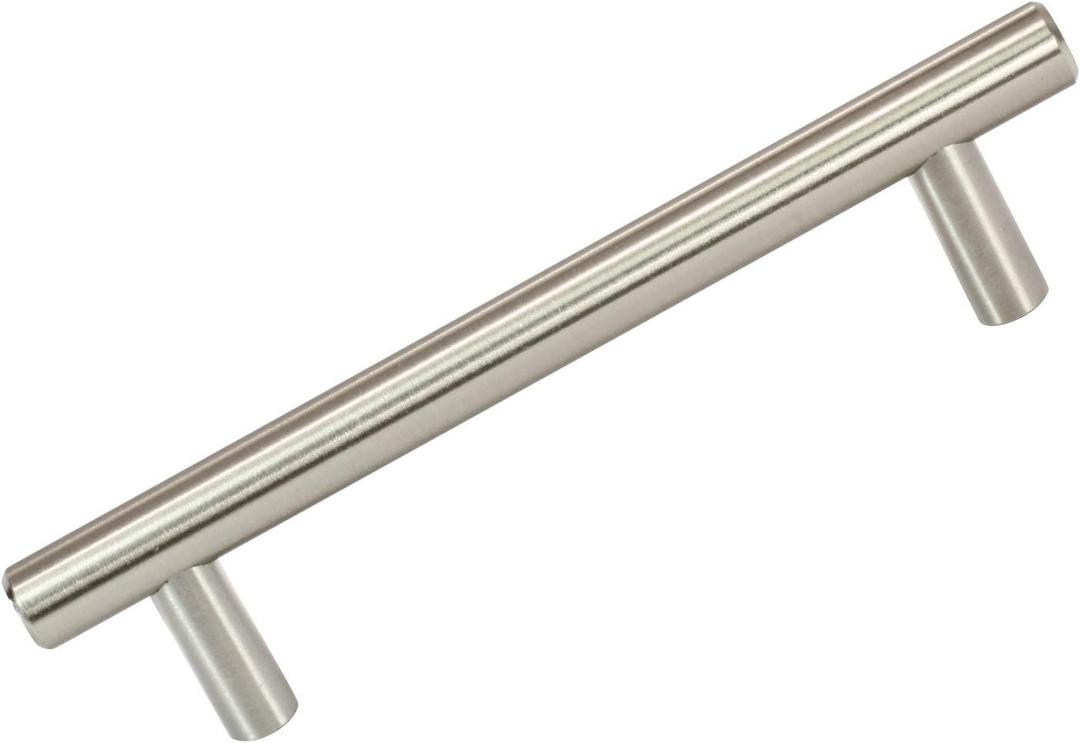 10 Pack Rok Hardware Contemporary 4-1/4" (108mm) Hole Centers Euro Stye Brushed Nickel Pull Handle 5-13/16" (148mm) Overall Length