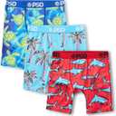 PSD Underwear Boys Boxer Briefs - Animal Print, Comfortable Active Underwear for Boys, Packs & Singles (Small, Surfs Up 3-pack)