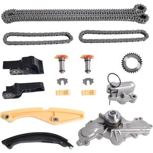 Timing Chain Kit w/Water Pump for 2011-2019 Ford F150, Explorer, Edge, Taurus, Mustang, Flex, Police Interceptor, for 2011-2016 Lincoln MKS, MKX | 3.5L 3.7L V6 Engine, OE # BL3Z-6268-A & AT4Z-6268-A