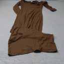 PUMIEY Women's Square Neck Long Sleeve Maxi Dress Ribbed Bodycon Dresses for Women Soft Lounge Dress (Medium, Hazelnut)