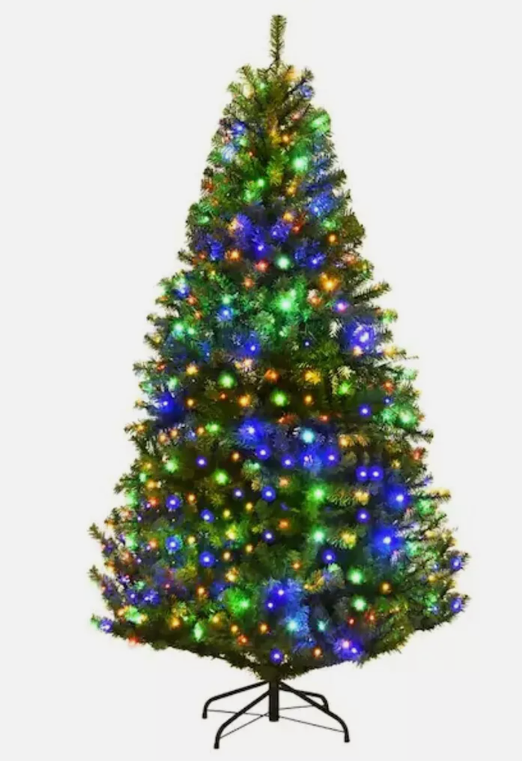 6 ft Artificial Green Christmas Outdoor Plant Decorated Tree -...