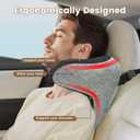 Premium U-Shaped Car Headrest Pillow, Memory Foam Neck Support for Driving & Travel, Breathable Cover, Universal Fit for SUV/Sedan/Truck (Gray- 1 Pack)