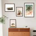 18x24 Picture Frame Set of 5, Rustic Brown Poster Frame, Display Pictures 16 x 20 with Mat or 18 x 24 Without Mat for Horizontal or Vertical Wall Mounting, Wall Gallery Frame for Artwork