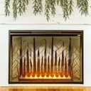 Mimorou Christmas Fireplace Candle Holder for Inside Fireplace Metal Flame Tea Light Holder 1.8 x 12.6 x 15.8 in Floor Candelabra Centerpiece Festive Cozy Home Decor Winter Xmas Wedding Party Favor