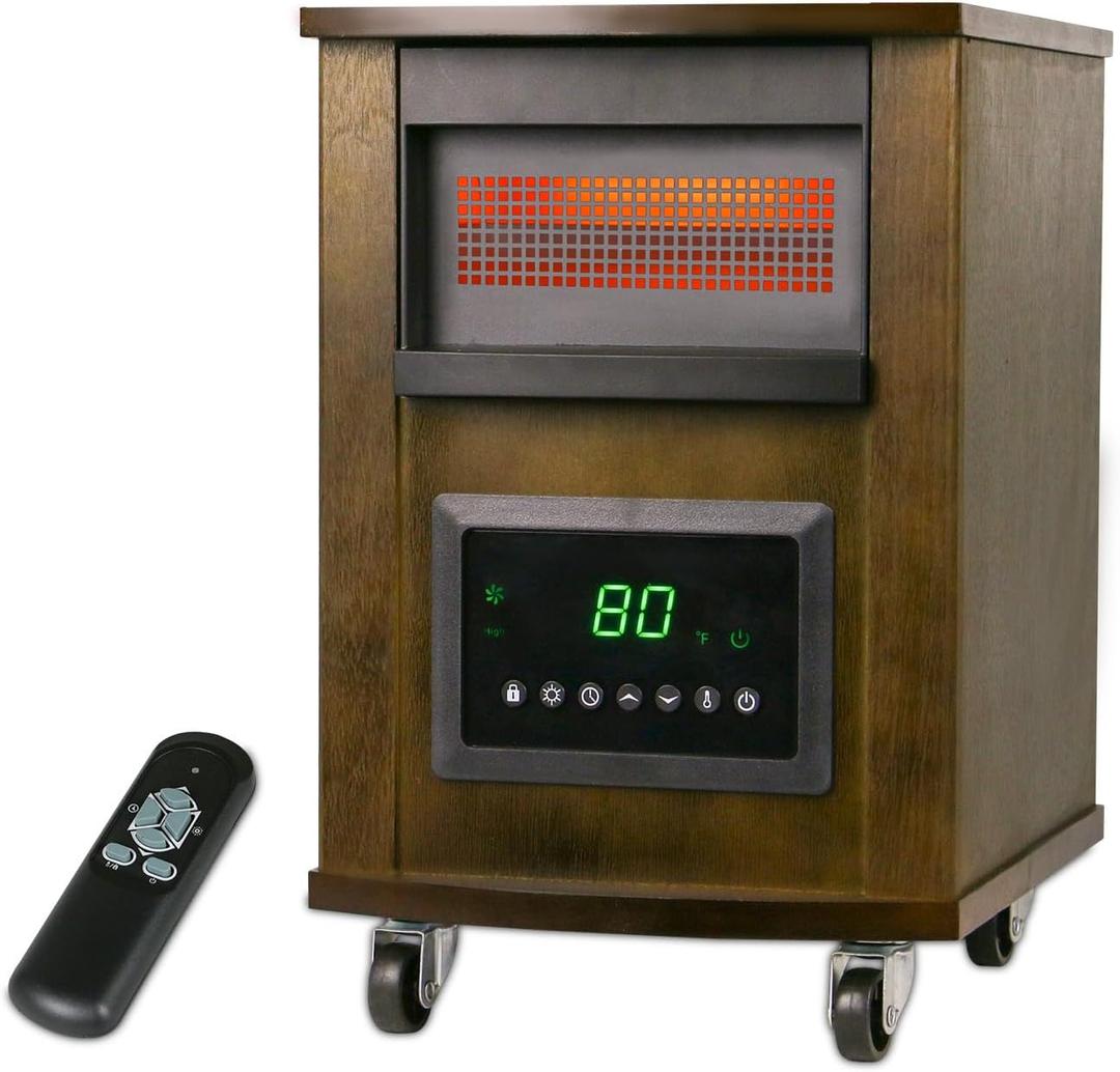 Infrared Heaters for Indoor Use 1500W Space heater with 3 Heat Settings Remote Overheat and Tip-over Proteciton Child Lock 12H Timer Electric Heater Indoor WEWARM