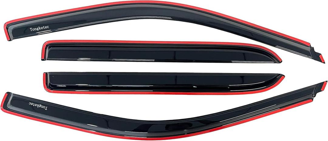 Window Rain Guards & Vent Deflectors, in-Channel Fits for 2009-2018 Dodge Ram 1500, 2011-2024 Ram 2500/3500 Crew Cab & Mega Cab, 2019-2023 Ram 1500 Classic Crew Cab Pickup (4pcs/Set)