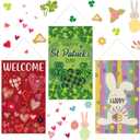 Tegeme 3 Pcs Happy St Patricks Door Decorations Easter Door Banner Hanger Sign Easter Hanging Flag Ornaments for Holiday Party Indoor Outdoor Decor 11.8 x 19.7 Inch