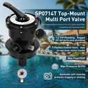 Replacement for Hayward SP0714T Vari-Flo Top-Mount Multiport Valve, Compatible with All Hayward Above-Ground Pro and VL Series Sand Filter, 1.5-Inch FIP Plumbing 7-Positions Clamp Style Control Valve