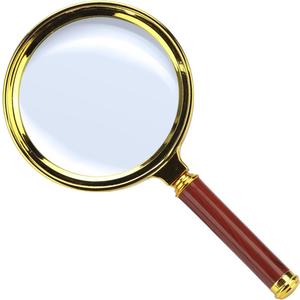 Magnifying Glass 90mm  Handheld Glass Lens Magnifier with Wooden Handle  Large Strong Magnifier for Reading, Crafts & Hobbies  Zoom x 10, Classic Detective Style Inspired by Sherlock Holmes - ZENO