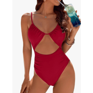 Blooming Jelly One Piece Swimsuit Red, Size M