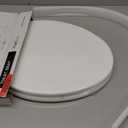 Elongated White Toilet Seat Natural Wood Toilet Seat with Zinc Alloy Hinges, Easy to Install also Easy to Clean, Scratch Resistant by Angol Shiold (Elongated, White)