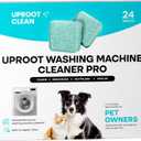 Uproot Clean Washing Machine Cleaner Tablets - 24 Pack for a 12 Month Supply. Formulated for Pet Owners. Compatible with HE, Top & Front Load. Easily Removes Residue, Grime, and Odors. Septic Safe.
