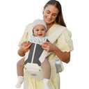 MOMTORY Baby Carrier, Baby Holder Carrier Newborn to Toddler - Ergonomic, Cozy and Breathable Baby Carrier with Hip seat for 7-50lbs (White)