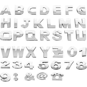HZEL Car Letters Emblem, 40PCS 3D Number Symbol Vehicle Badge Decal, Weatherproof Adhesive Logo Automotive Side Rear Trunk Outdoor Wall Sticker Decor Accessories, Universal Fit