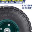 2 Pcs 10" Flat Free Tires Solid Pneumatic Tires Wheels, 4.10/3.50-4 Air Less Tires with 5/8 Center Bearings, for Wheelbarrow/Trolley Dolly/Garden Wagon Carts/Hand Truck/Wheel Barrel/Lawn Mower, 2 Pack