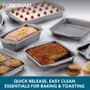 Farberware Nonstick Steel Bakeware Set with Cooling Rack, Baking Pan and Cookie Sheet Set with Nonstick Bread Pan and Cooling Grid, 10-Piece Set, Gray