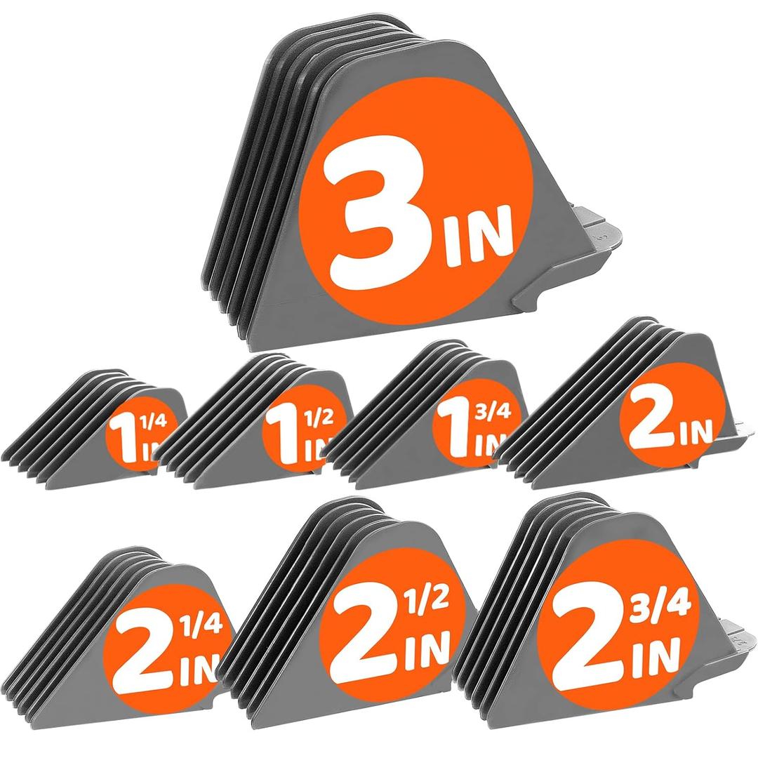 AFANSO Mega Hair Clipper Guards, 8pcs Gray, Fits Most Wahl Full Size Hair Clippers (3 Inch 8pcs)