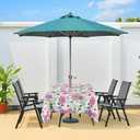 EHouseHome Outdoor Indoor 60inch SquareTablecloth with Umbrella Hole and Zipper, Waterproof Zippered Patio Table Cloths, Spring/Summer Table Covers for Backyard Circular Table/BBQs/Picnic