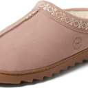 Dearfoams Women's Suede Indoor Outdoor Slip on Memory Foam House Doreen Clog Slippers,  13/1