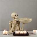 Halloween Candy Dish Decor Bowl - Christmas Skull Bowl Candy Box,Christmas Resin Skeleton Hands Candy Dishes, Snack Tray Tabletop Storage Box for Decor Table Centerpieces Fruit Plate (A)