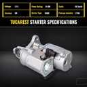 TUCAREST 17785 Starter For (3.9L 5.2L V8-5.9L)(3.7L 4.7L w/M.T.) Fit for Do-dge 99-08 Dakota Ram 1500, 99-03 Ram 2500 Van, 99-03 Durango /06-09 Raider [OE# 17894 56027702AB 56027702AD]