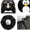 Cartoon Penguin Spare Tire Cover Simple and Cool Penguin Pattern Print Weatherproof Universal Wheel Protectors Camper Tire Covers for Trailer Rv Travel(17 inch)
