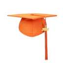FtyFty Unisex Adult Matte Graduation Cap with Tassel Year Charm (Orange) 2025