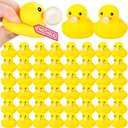 DEEKIN 24 Pcs Yellow Rubber Ducks 2.2 Inch Blow Bubbles Duck Bath Toy with Sealed Plug No Hole Waterproof Relieve Stress Fidget Bathtub Toys for Pool Summer Beach Birthday Party Decoration Game Gift