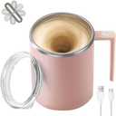 Self Stirring Mug,Self Stirring Coffee Mug,Suitable for Coffee, Milk, Cocoa and Other Beverages (Pink, 12 Ounces)