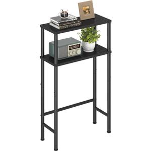 Asgolion Narrow Console Table, 15.7" Small Entryway Table, 2-Tier Sofa Table with Storage, Skinny Console Tables for Entryway, Hallway, Bedroom, Living Room, Foyer, Black
