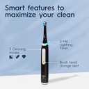 Oral-B iO Deep Clean Rechargeable Electric Powered Toothbrush, Black with iO Series 3 Limited, 2 Brush Heads and Travel Case - Pressure Sensor to Protect Gums - 3 Cleaning Settings - 2 Minute Timer (1 Count (Pack of 1))