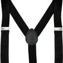 2 x MDSTYLE Suspenders for Men Women Boys - Adjustable Y-Back (Black)