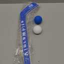 8 Pcs Mini Knee Hockey Stick and Ball Set Knee Hockey Set Includes 4 Mini Sticks and 4 Foam Balls for Sports Winter Indoor Floor (White Blue)