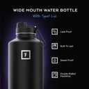 IRON °FLASK Camping & Hiking Hydration Flask with Spout, Wide Mouth Insulated Stainless Steel Sports Water Bottle - 64 oz Dark Night